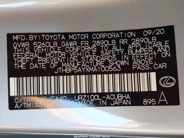 Lexus 2ur-gse 2021 JTHBP5AYXMA100563 Image 9
