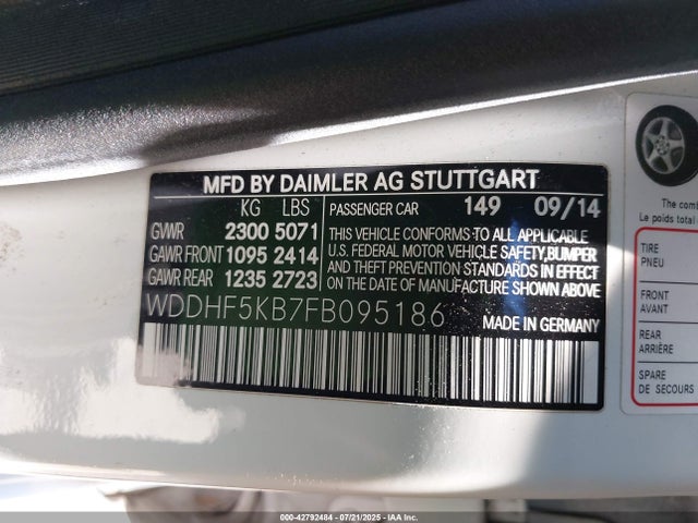 WDDHF5KB7FB095186 Mercedes-Benz 2015
