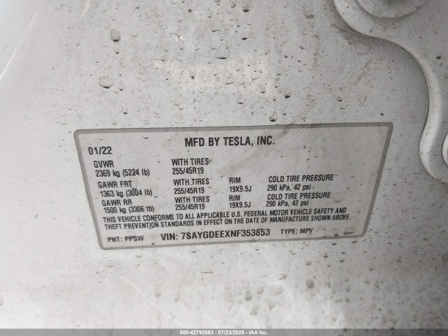 2022 TESLA MODEL Y 7SAYGDEEXNF353853 Photo 8