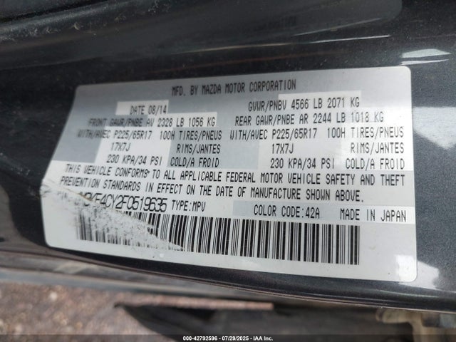 Mazda py 2015 JM3KE4CY2F0519635 Image 9