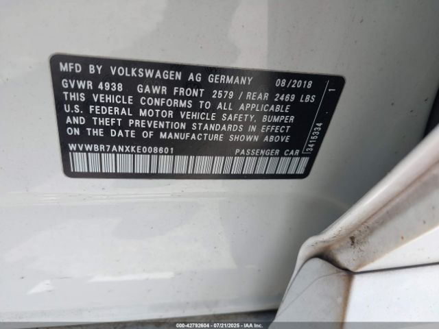 2019 VOLKSWAGEN ARTEON WVWBR7ANXKE008601 Photo 8
