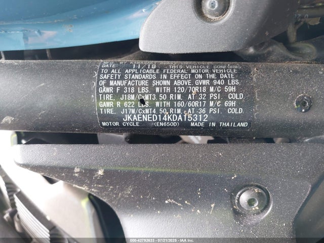 Kawasaki Vulcan S 2019 JKAENED14KDA15312 Image 10