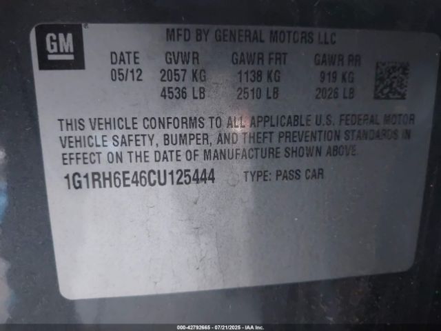 2012 CHEVROLET VOLT 1G1RH6E46CU125444 Photo 8