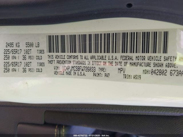 2015 JEEP CHEROKEE 1C4PJMCS8FW726033 Photo 8