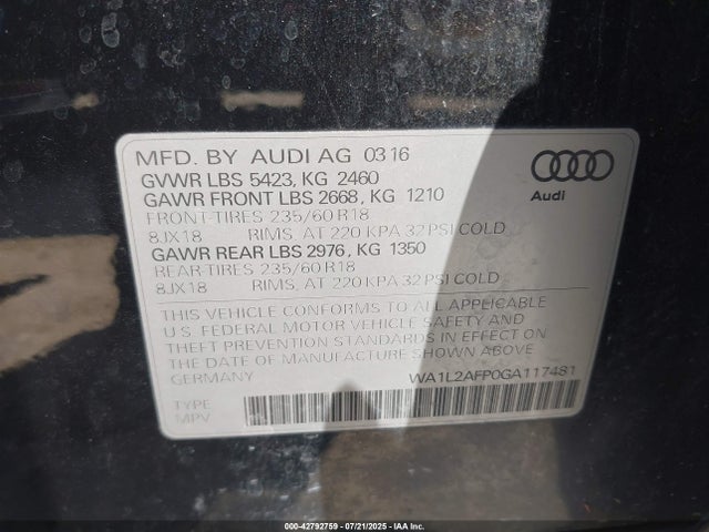 2016 AUDI Q5 WA1L2AFP0GA117481 Photo 8