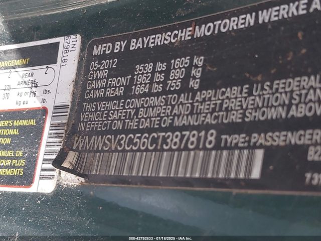 2012 MINI COOPER S WMWSV3C56CT387818 Photo 8