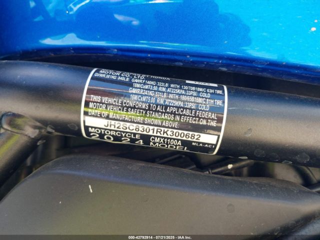 2024 HONDA CMX1100 JH2SC8301RK300682 Photo 9