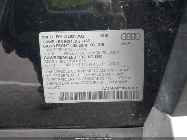 2019 AUDI Q5 WA1ANAFY7K2121019 Photo 8