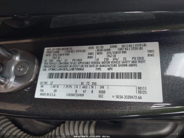 1FMCU9H93LUB70662 Ford gtdi, 240ps