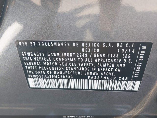 3VWD17AJ3FM229533 Volkswagen 1.8t