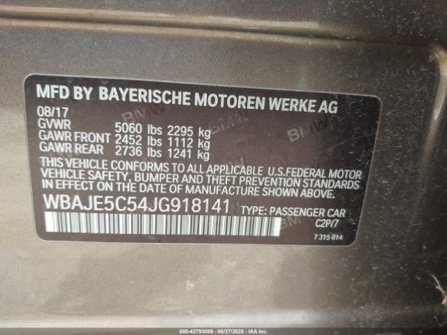 2018 BMW 540I WBAJE5C54JG918141 Photo 8