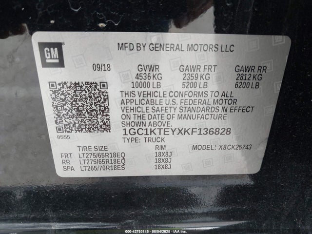 1GC1KTEYXKF136828 Chevrolet l5p - direct injection, duramax, gen 5, var 1