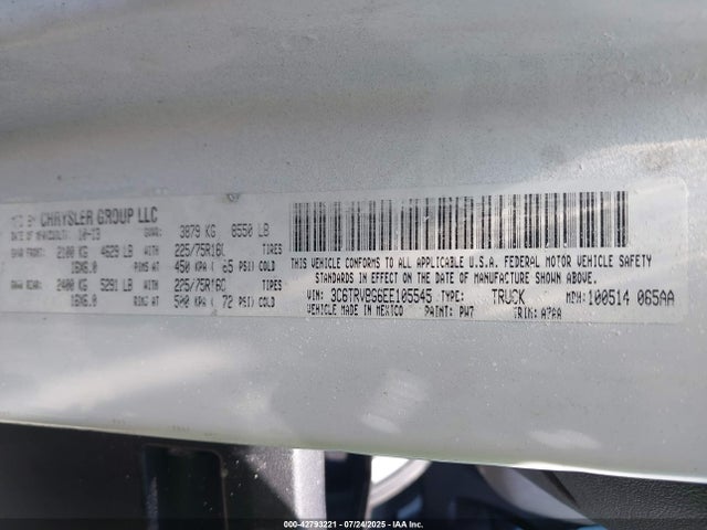 RAM Promaster 1500 2014 3C6TRVBG6EE105545 Image 9