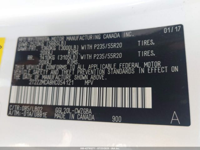 2017 LEXUS RX 350 2T2ZZMCA8HC054121 Photo 8