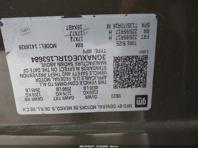 3GNAXUEG1RL153684 Chevrolet lsd