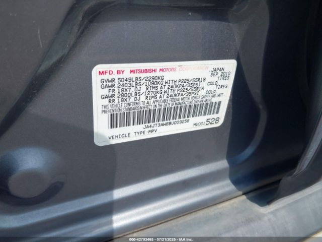 2011 MITSUBISHI OUTLANDER JA4JT3AW8BU009258 Photo 8