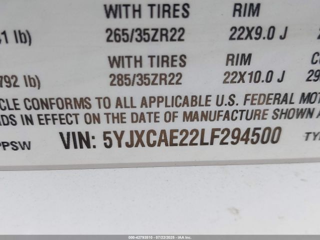 2020 TESLA MODEL X 5YJXCAE22LF294500 Photo 8