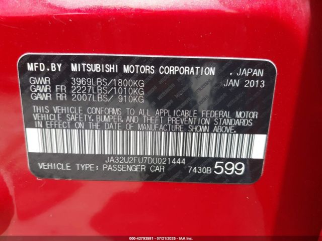 2013 MITSUBISHI LANCER JA32U2FU7DU021444 Photo 8