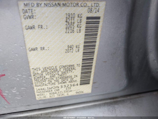 Nissan 2015 2015 1N4AL3AP2FN332564 Image 9