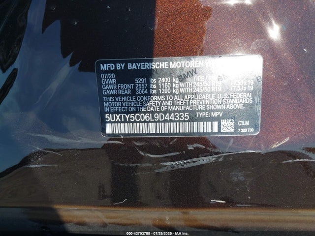 BMW X3 2020 5UXTY5C06L9D44335 Image 9