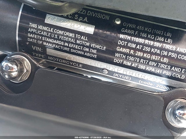 2023 Moto Guzzi V85 Tt Guardia D'onore მანქანა იყიდება აუქციონზე, vin: ZGUKYUE0XPM000282, აუქციონის ნომერი: 42793906