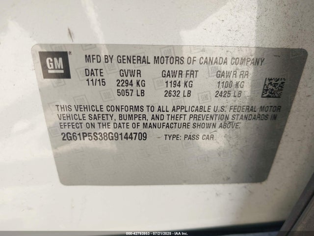 2016 CADILLAC XTS 2G61P5S38G9144709 Photo 8