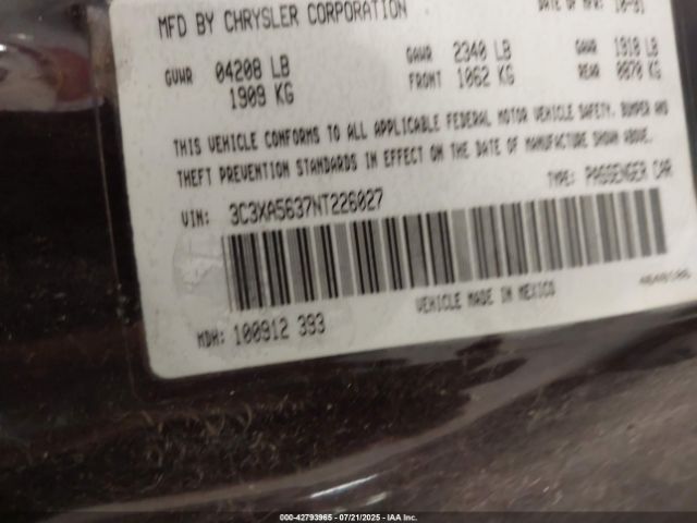 1992 CHRYSLER LEBARON 3C3XA5637NT226027 Photo 8