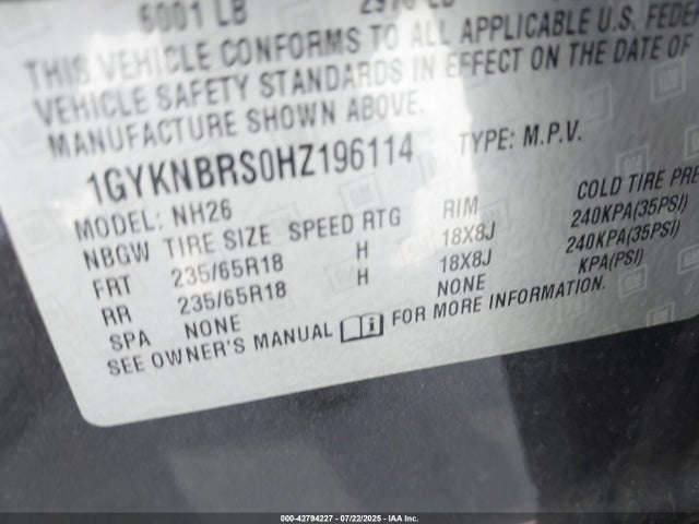 2017 CADILLAC XT5 1GYKNBRS0HZ196114 Photo 8