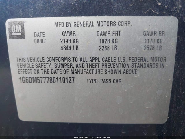 2008 CADILLAC CTS 1G6DM577780110127 Photo 8