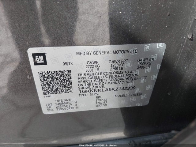1GKKNKLA5KZ142339 GMC lcv - spark ignited direct injection, variable valve timing, dcvcp, e85 max, e0-e100, alum