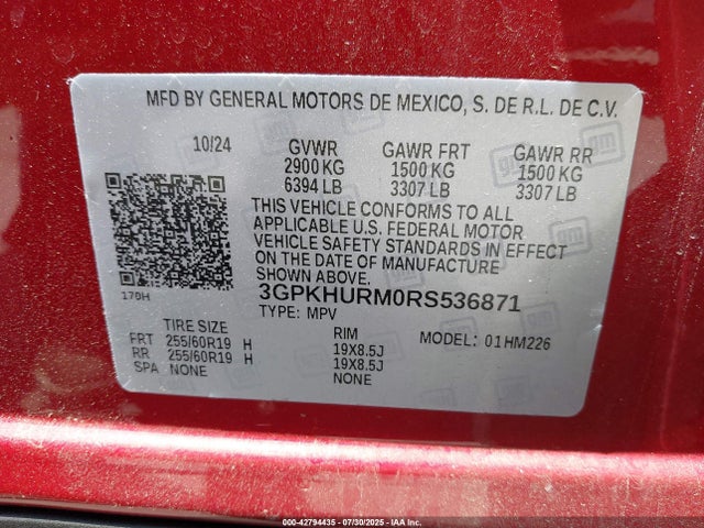 3GPKHURM0RS536871 Honda x0b+ec5