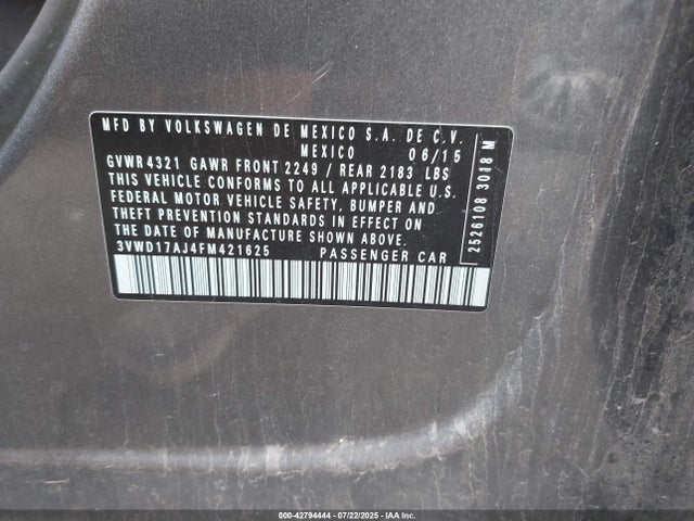3VWD17AJ4FM421625 Volkswagen 1.8t