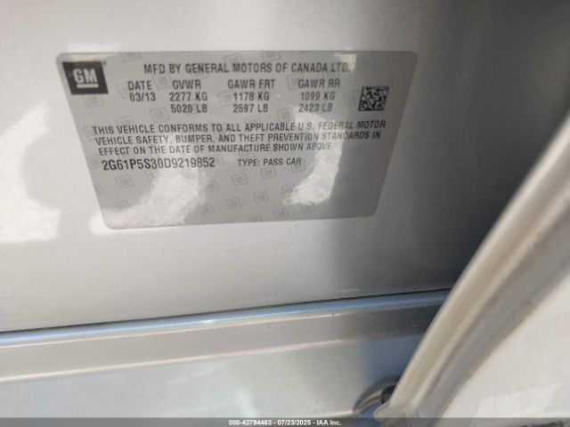 2013 CADILLAC XTS 2G61P5S30D9219852 Photo 8