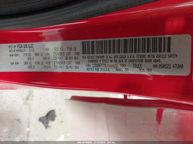 RAM 1500 2019 1C6SRFFT7KN540428 Image 9
