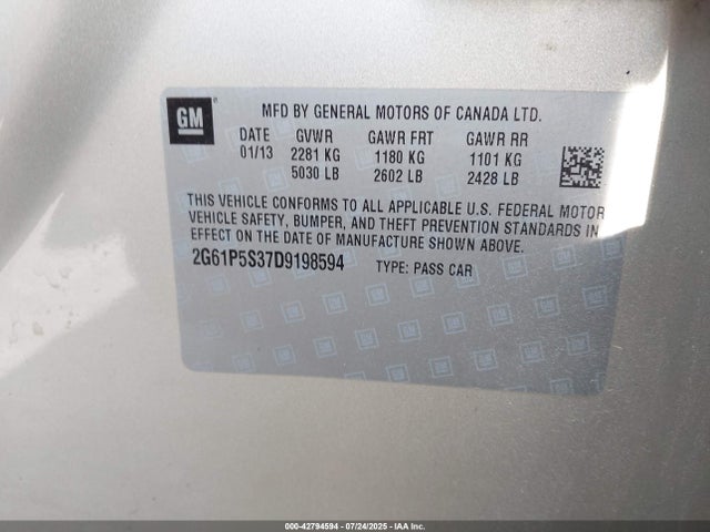2013 CADILLAC XTS 2G61P5S37D9198594 Photo 8