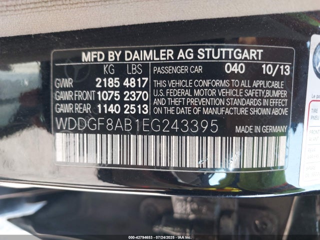 Mercedes-Benz C-Class 2014 WDDGF8AB1EG243395 Image 9