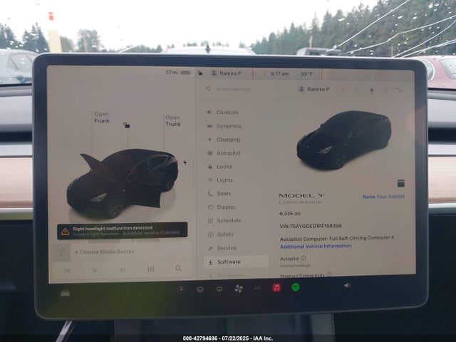 7SAYGDED1RF159399 Tesla Model Y