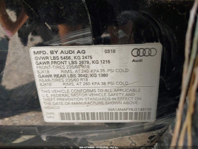 2018 AUDI Q5 WA1ANAFY6J2148159 Photo 8