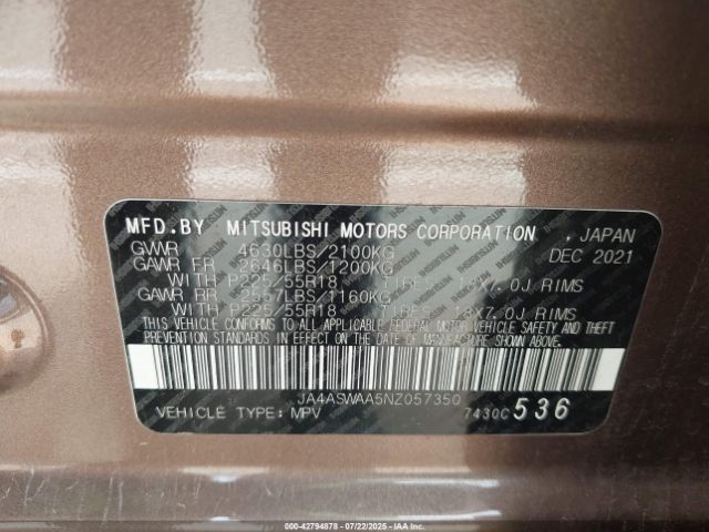 2022 MITSUBISHI ECLIPSE CROSS JA4ASWAA5NZ057350 Photo 8