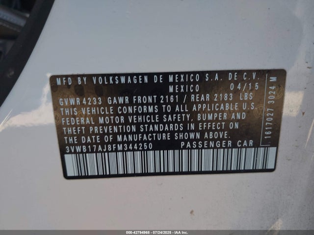 3VWB17AJ8FM344250 Volkswagen 1.8t