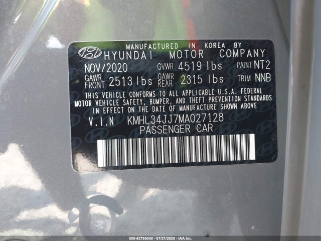 KMHL34JJ7MA027128 Hyundai gdi nu pe + hev