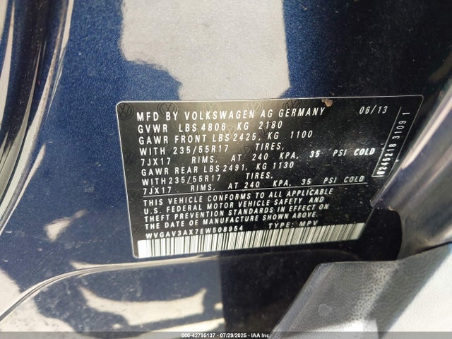 WVGAV3AX7EW508954 Volkswagen 2014