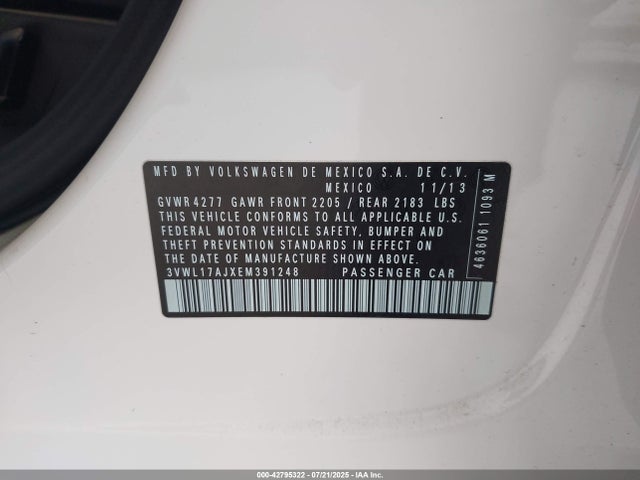 3VWL17AJXEM391248 Volkswagen 2014