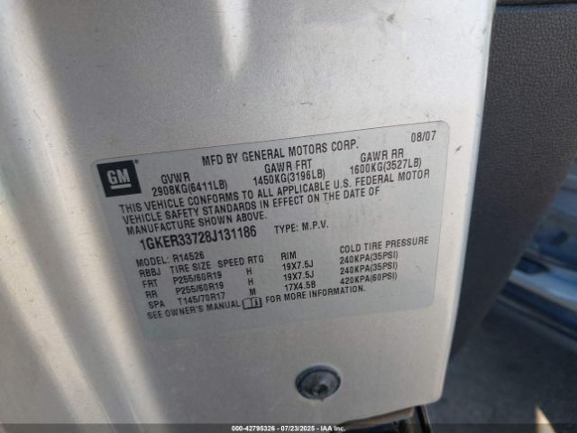 2008 GMC ACADIA 1GKER33728J131186 Photo 8