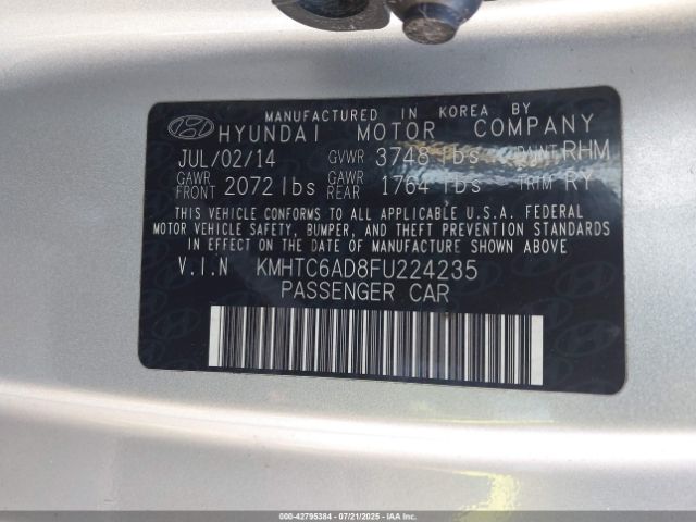 2015 HYUNDAI VELOSTER KMHTC6AD8FU224235 Photo 8