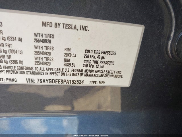 7SAYGDEE8PA163534 Tesla 2023