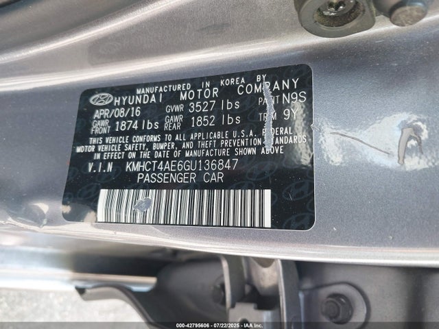 Hyundai dohc gdi gamma 2016 KMHCT4AE6GU136847 Image 9