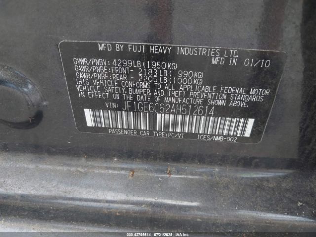 2010 SUBARU IMPREZA JF1GE6C62AH512614 Photo 8