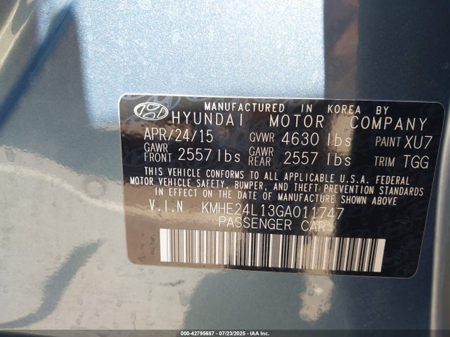 Hyundai dohc gdi nu 2016 KMHE24L13GA011747 Image 9