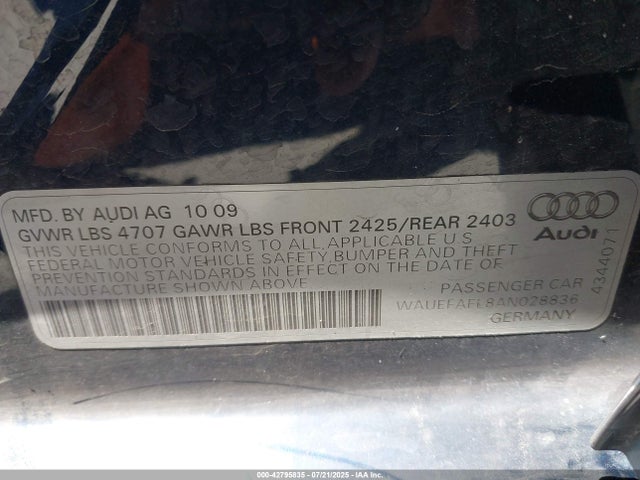 2010 AUDI A4 WAUEFAFL8AN028836 Photo 8